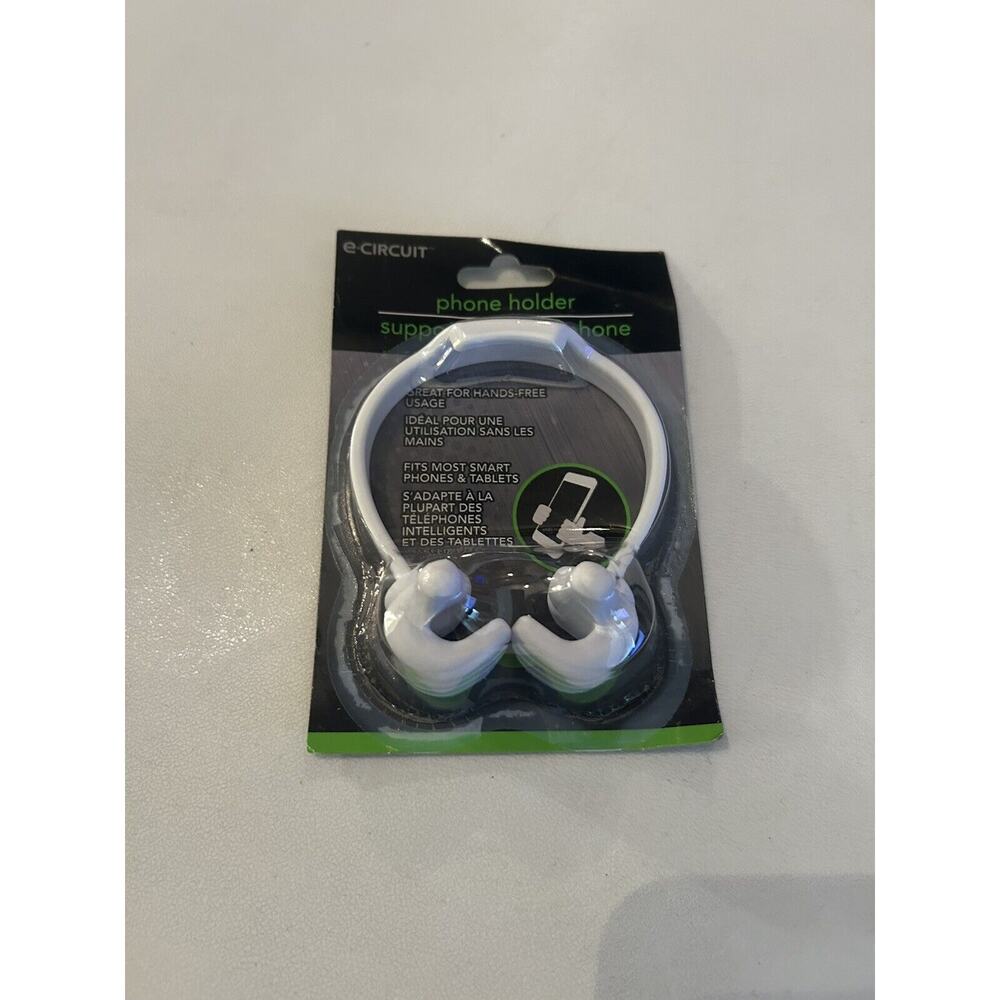 New e-Circuit Hands Free Mobile Cell Phone/Tablet Holder White Plastic